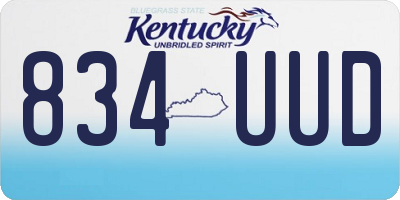 KY license plate 834UUD