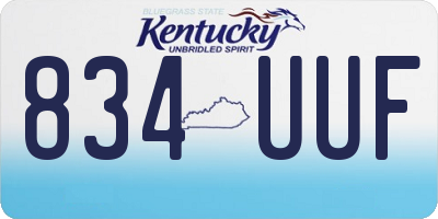KY license plate 834UUF