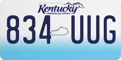 KY license plate 834UUG
