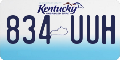 KY license plate 834UUH