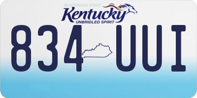 KY license plate 834UUI