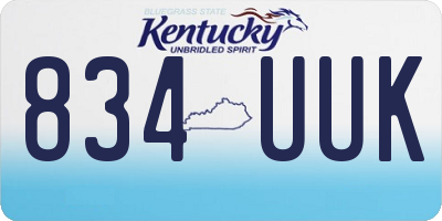 KY license plate 834UUK
