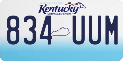 KY license plate 834UUM