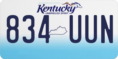 KY license plate 834UUN