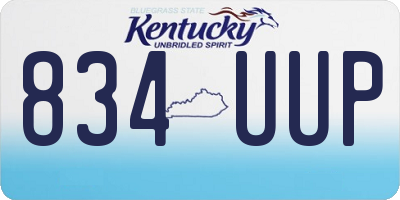 KY license plate 834UUP