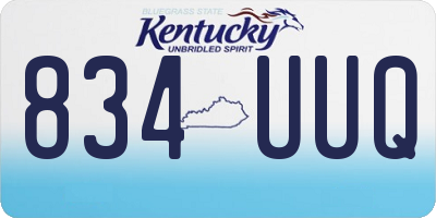 KY license plate 834UUQ