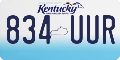 KY license plate 834UUR