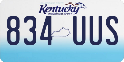 KY license plate 834UUS