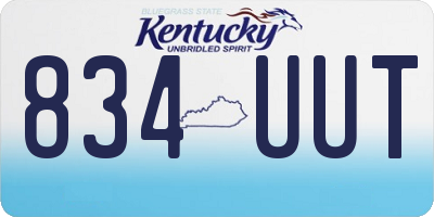 KY license plate 834UUT