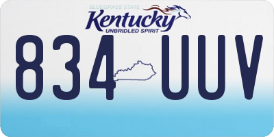 KY license plate 834UUV