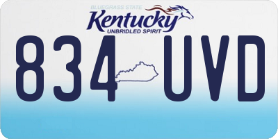 KY license plate 834UVD