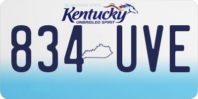 KY license plate 834UVE