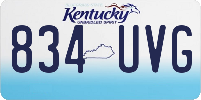 KY license plate 834UVG