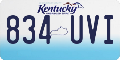 KY license plate 834UVI