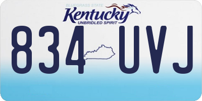 KY license plate 834UVJ