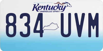 KY license plate 834UVM