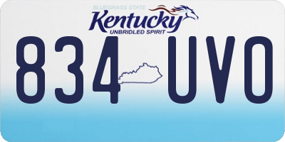 KY license plate 834UVO