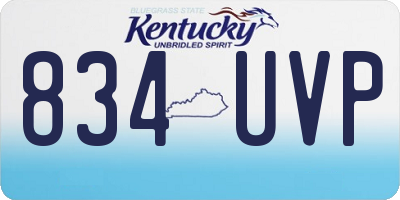 KY license plate 834UVP