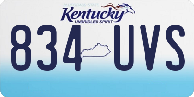 KY license plate 834UVS