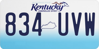 KY license plate 834UVW