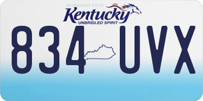 KY license plate 834UVX