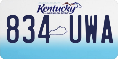KY license plate 834UWA