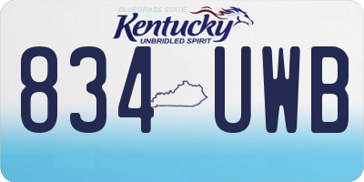 KY license plate 834UWB