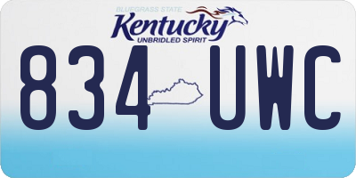 KY license plate 834UWC