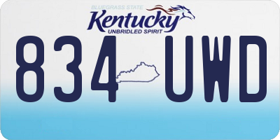 KY license plate 834UWD