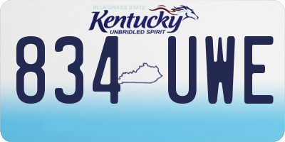 KY license plate 834UWE