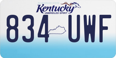 KY license plate 834UWF