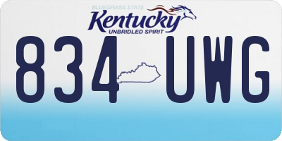 KY license plate 834UWG