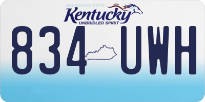 KY license plate 834UWH