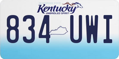 KY license plate 834UWI