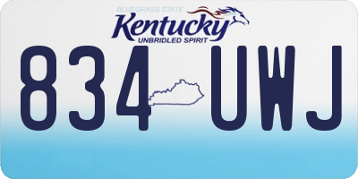 KY license plate 834UWJ