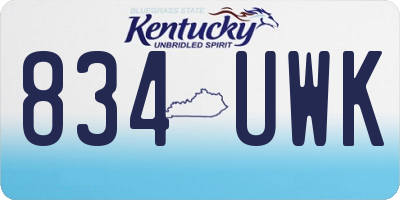 KY license plate 834UWK