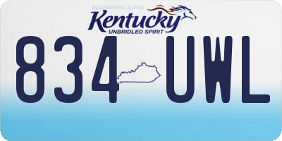 KY license plate 834UWL
