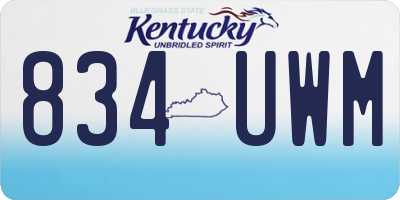 KY license plate 834UWM