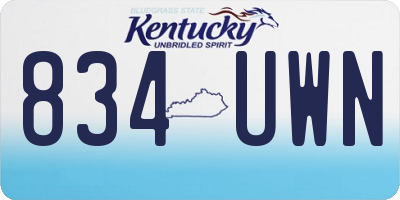 KY license plate 834UWN