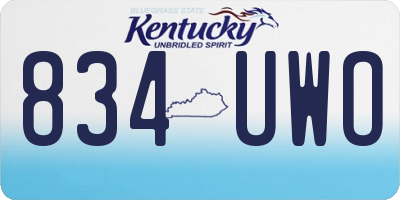 KY license plate 834UWO