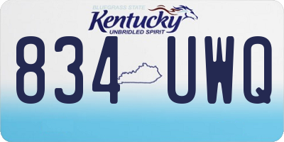 KY license plate 834UWQ