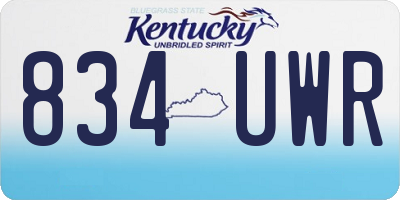KY license plate 834UWR