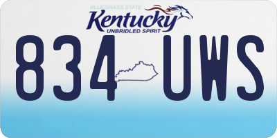 KY license plate 834UWS