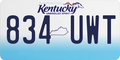 KY license plate 834UWT