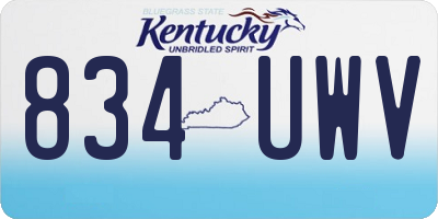 KY license plate 834UWV