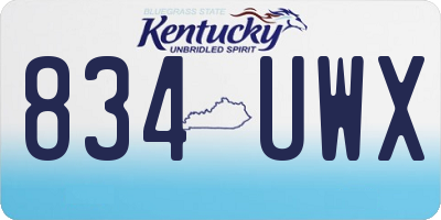 KY license plate 834UWX