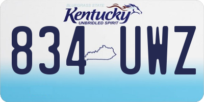 KY license plate 834UWZ