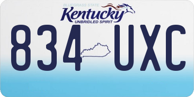 KY license plate 834UXC