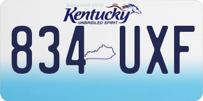 KY license plate 834UXF