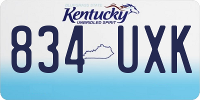 KY license plate 834UXK